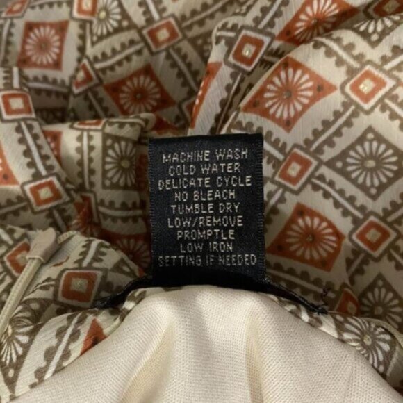 Intriguing Threads Vintage-Inspired Geometric Pleated Midi Skirt Sz 6 Lined Boho - Picture 11 of 13